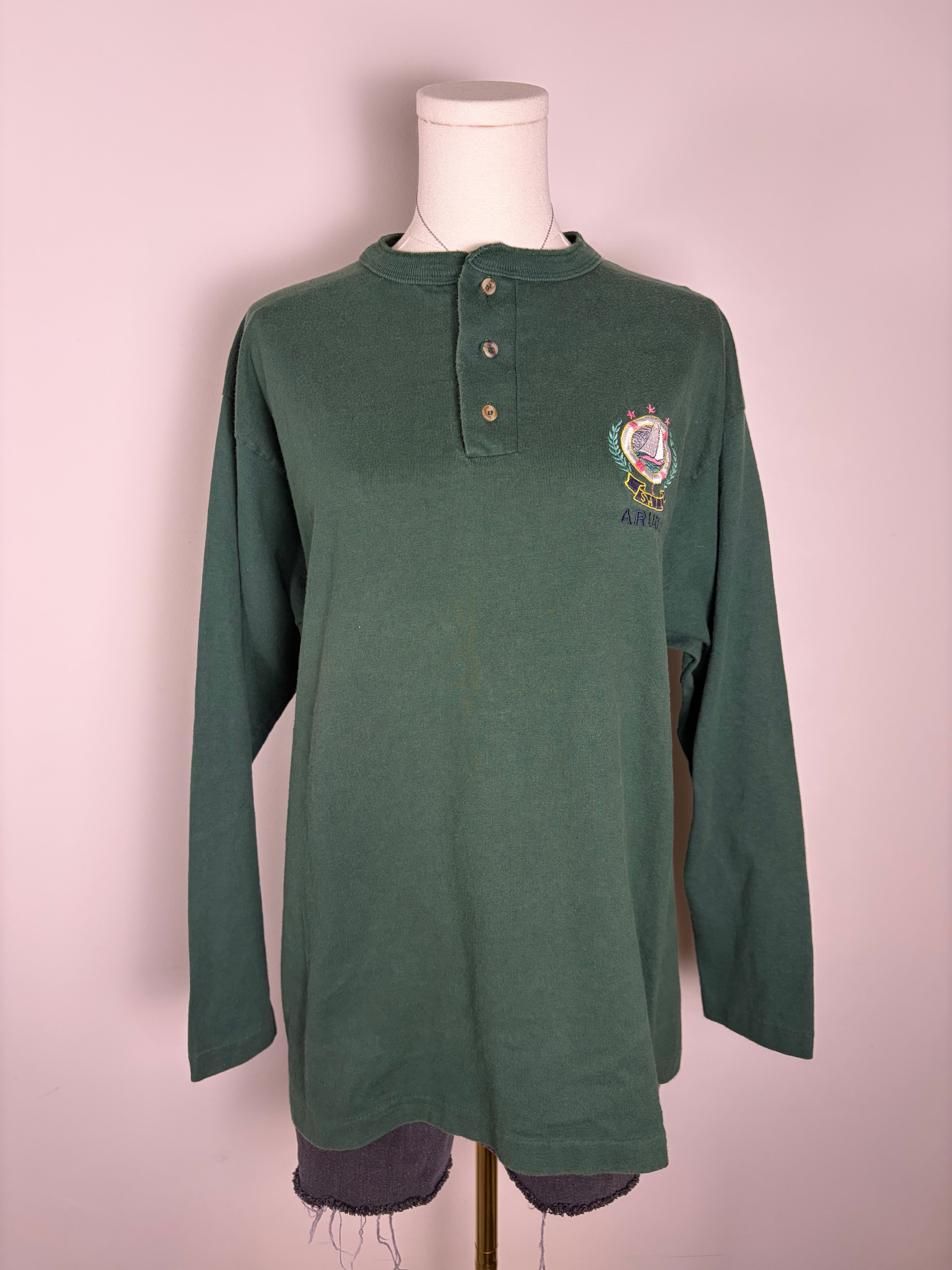 90s Aruba Sailing Henley Shirt