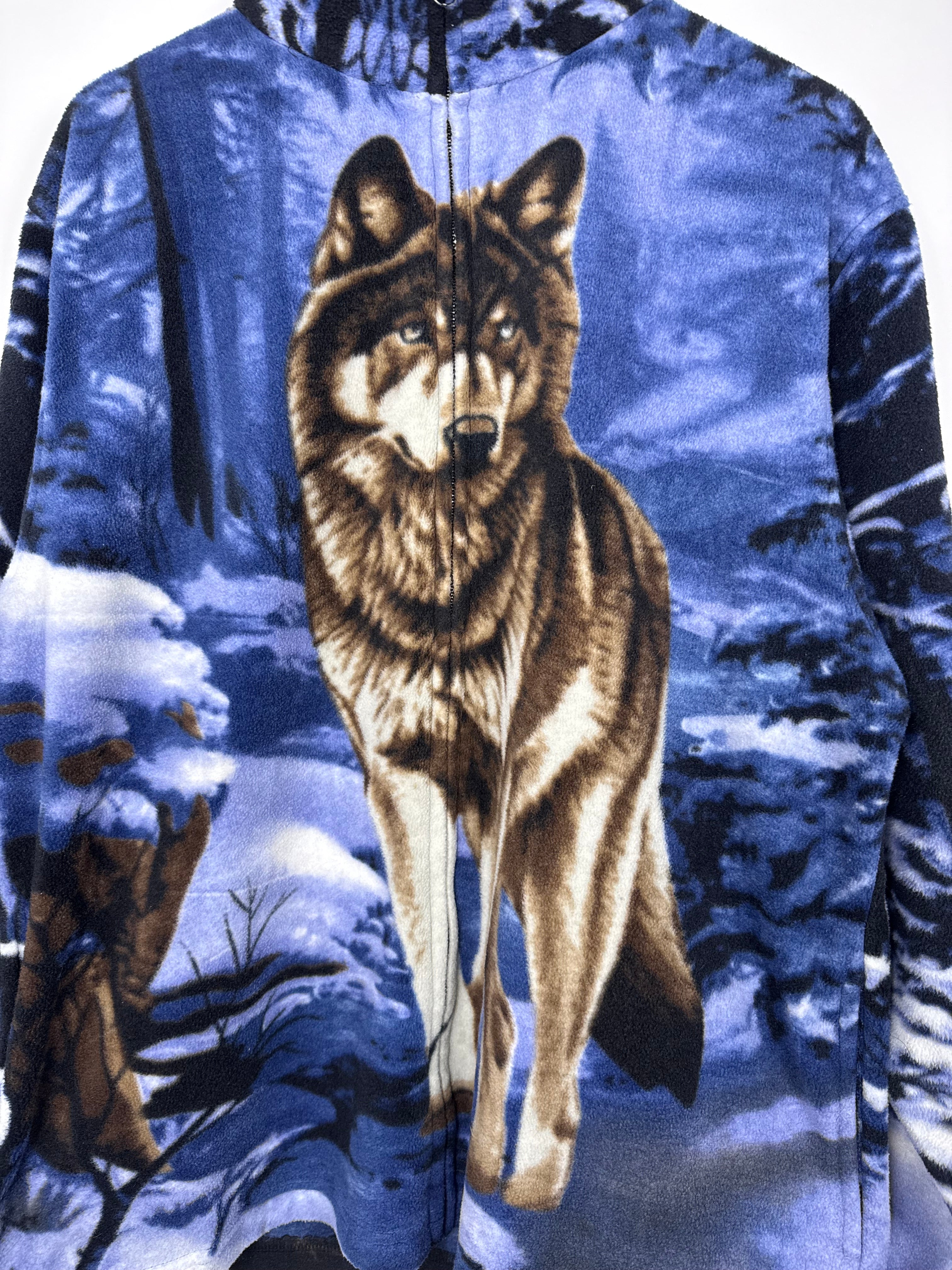 Wolf All Over Print Full Zip Fleece