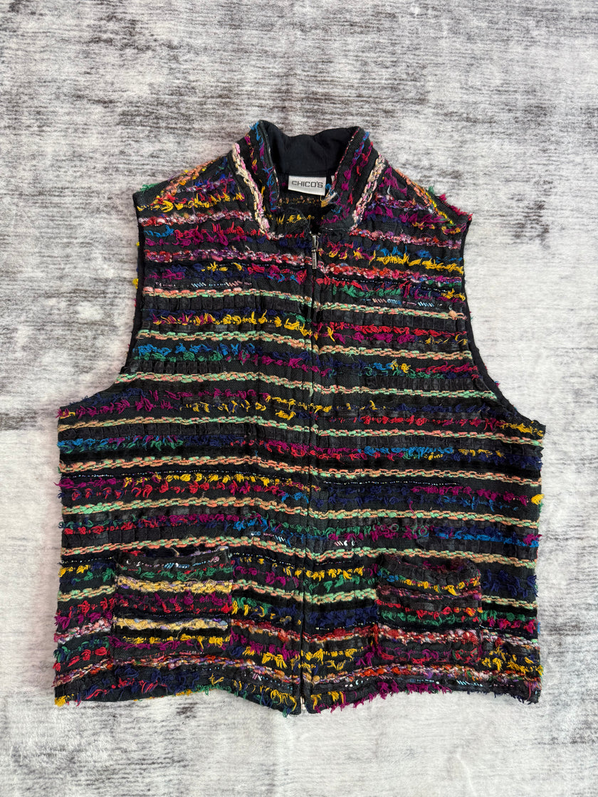 Eclectic Boho Full Zip Vest