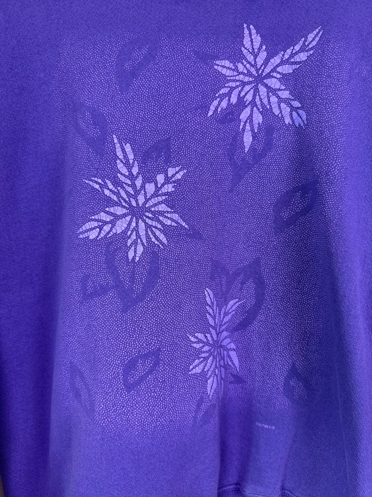 Double Collar Purple Floral Crewneck