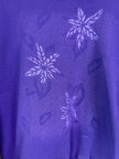 Double Collar Purple Floral Crewneck