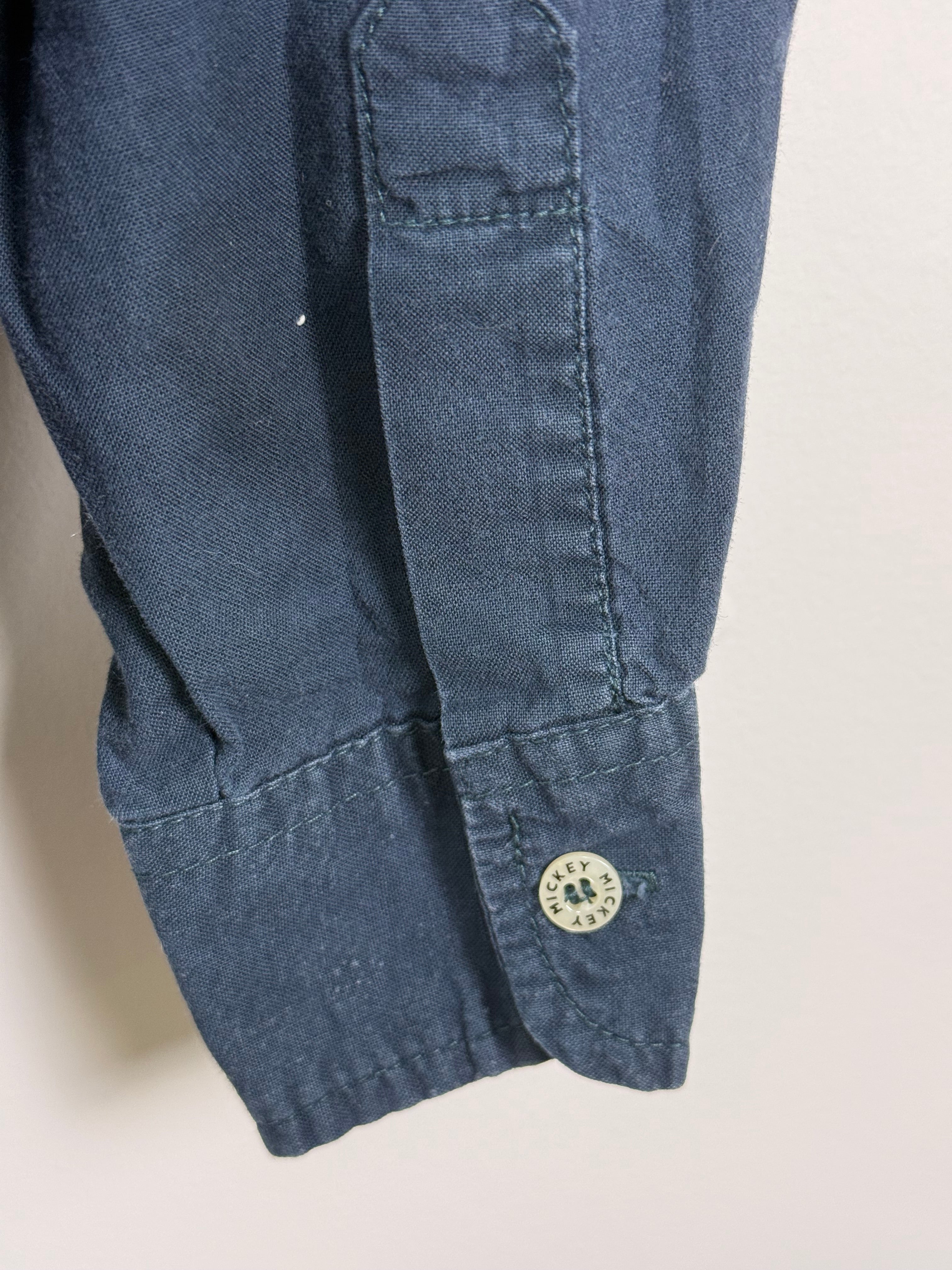 Mickey Mouse Embroidered Button Up