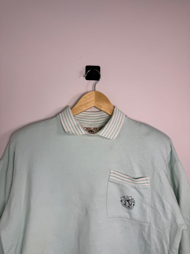 Cherokee Long Sleeve Striped Collared Shirt