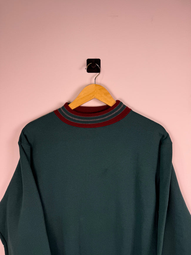 90s Jansport Striped Collar Crewneck