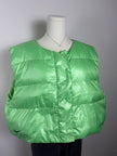 Nike Metallic Neon Green Cropped Puffer Vest