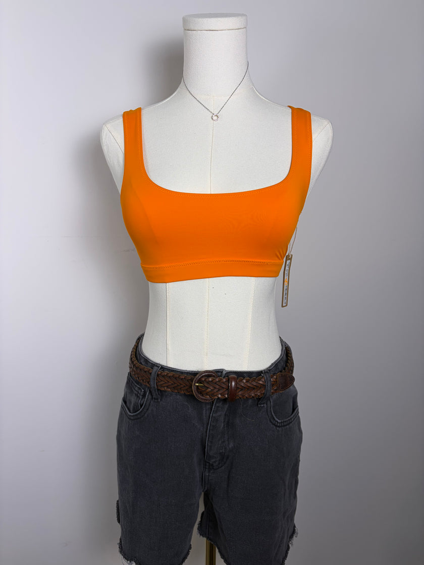 Skims Neon Orange Bathing Suit Top