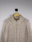 REI Beige Knit Full Zip Sweater