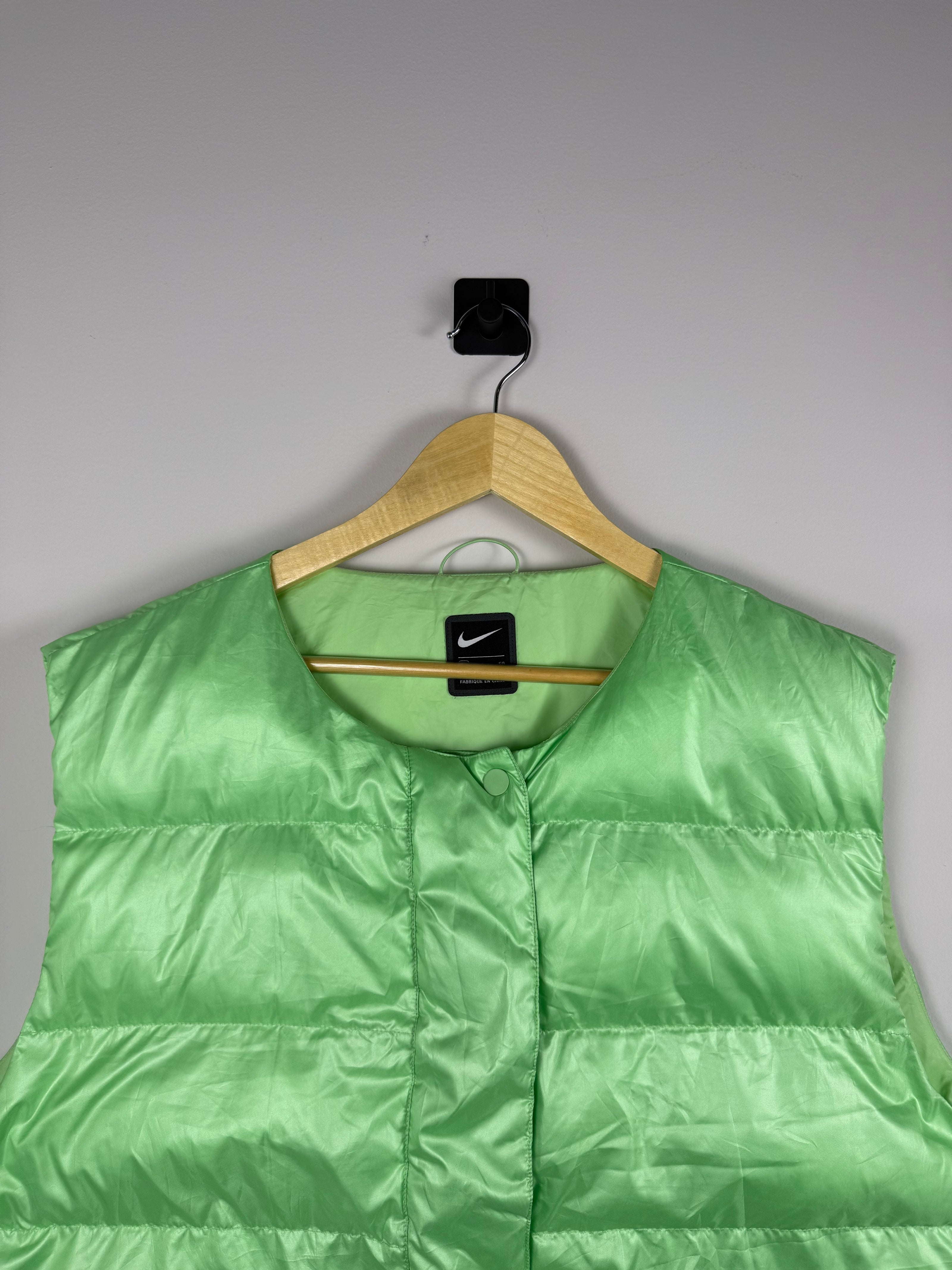 Nike Metallic Neon Green Cropped Puffer Vest
