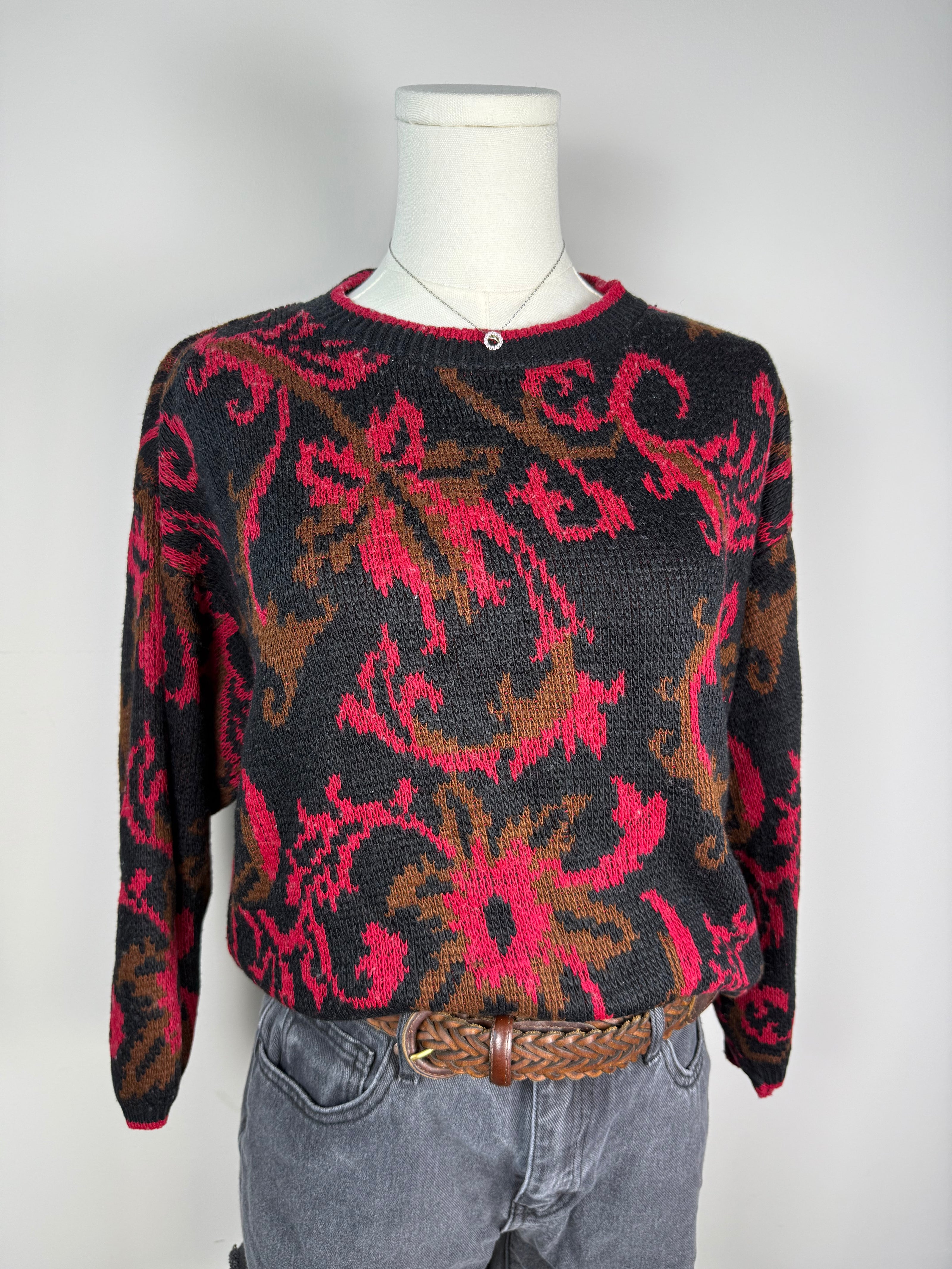 United States Sweaters Floral Granny Knit Sweater