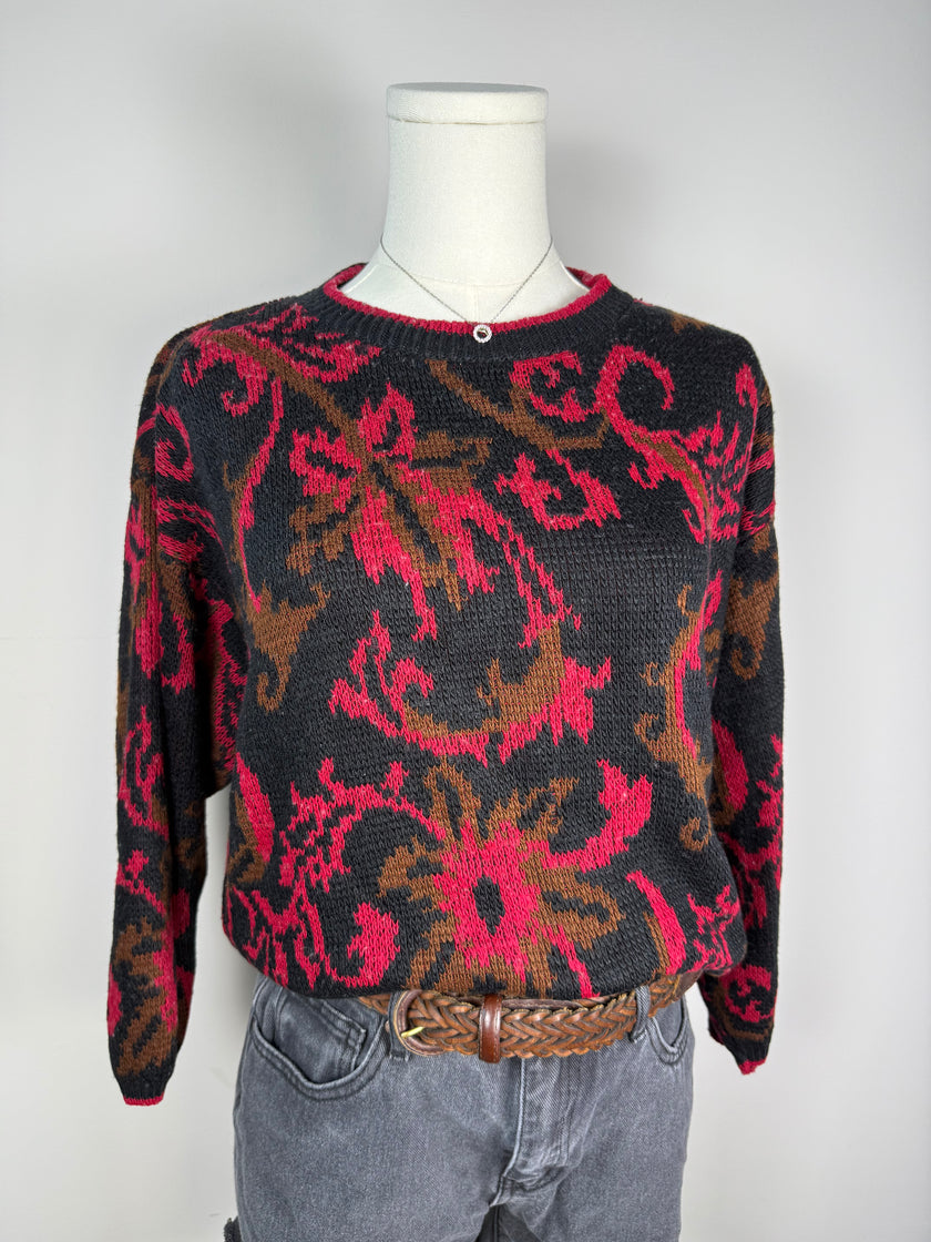 United States Sweaters Floral Granny Knit Sweater