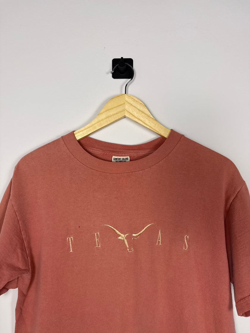 Texas Horn Embroidered Spell Out Tee