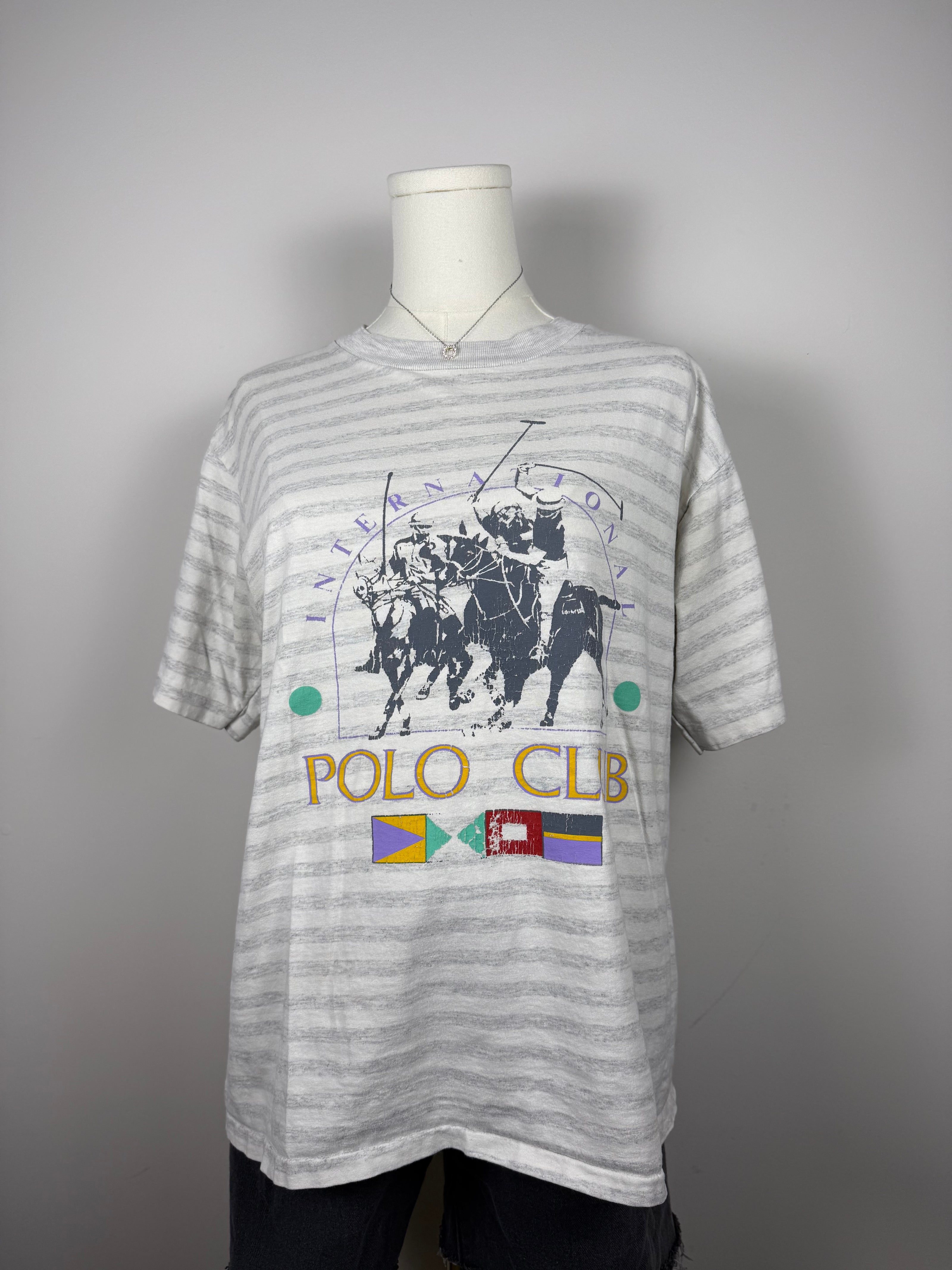 International Polo Club Striped Graphic Tee