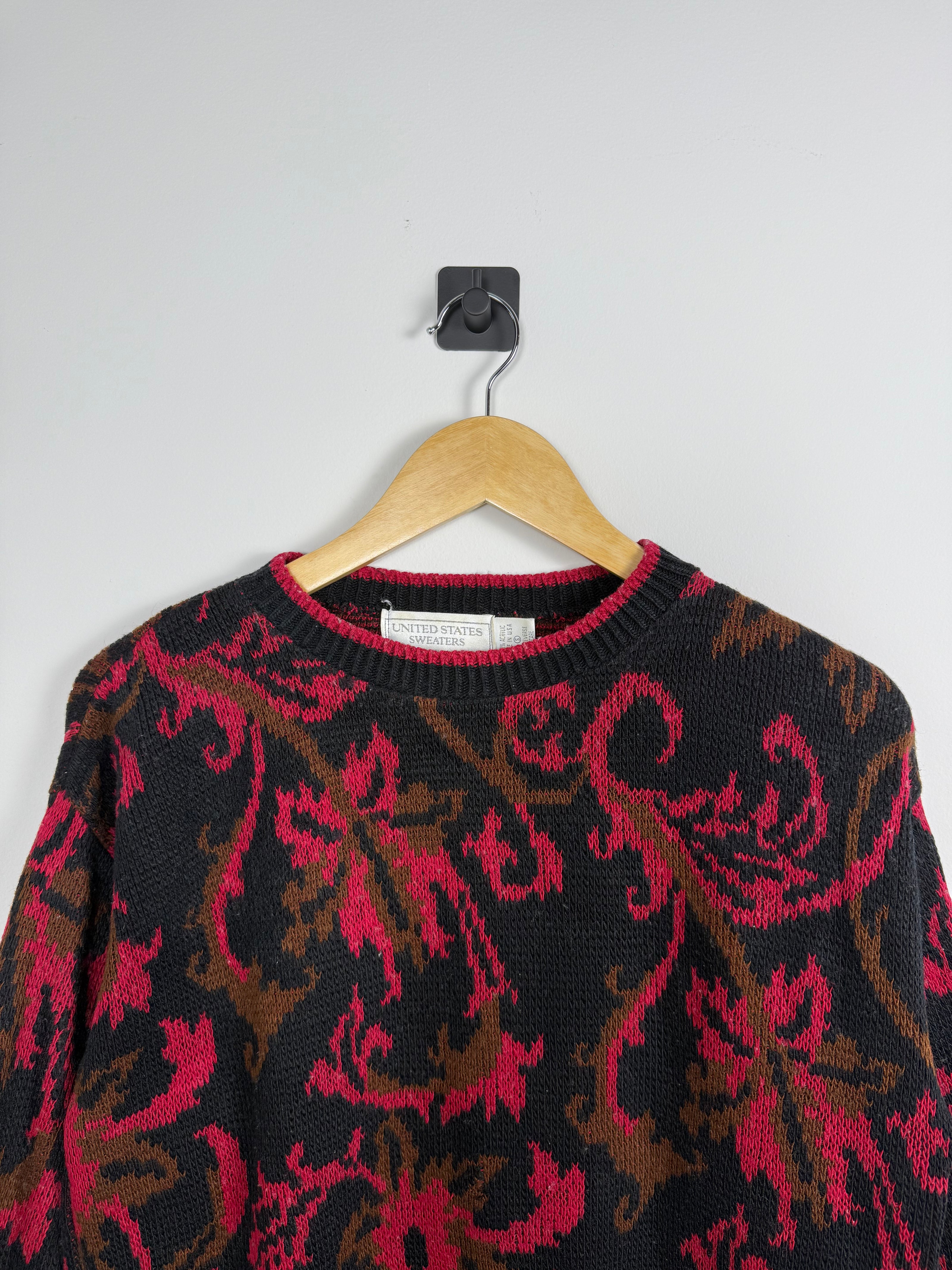 United States Sweaters Floral Granny Knit Sweater
