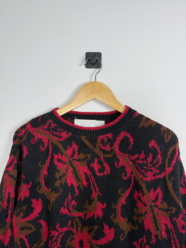 United States Sweaters Floral Granny Knit Sweater