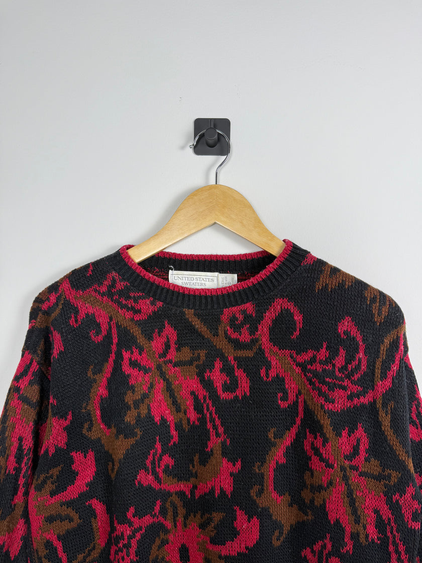 United States Sweaters Floral Granny Knit Sweater