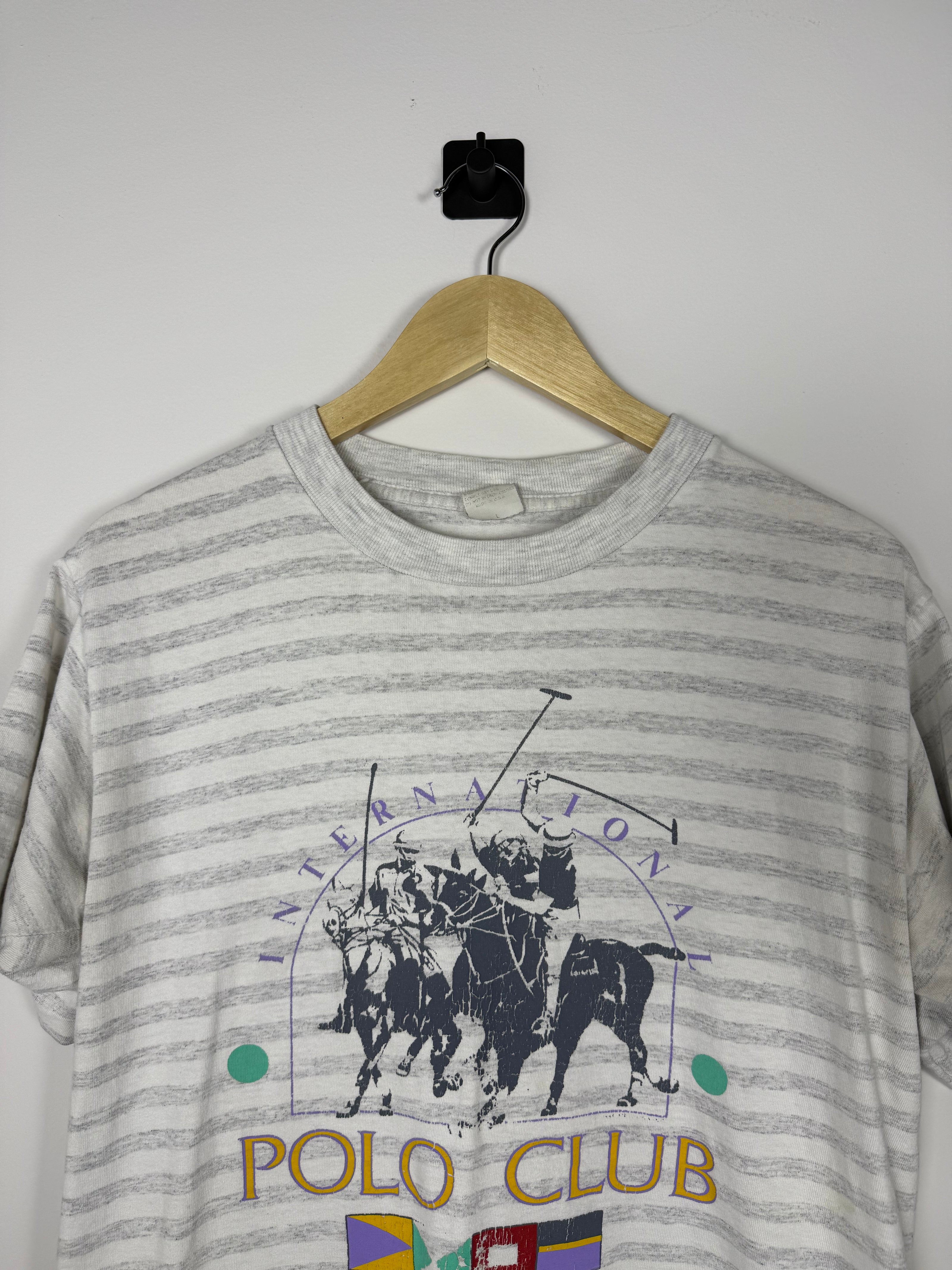 International Polo Club Striped Graphic Tee