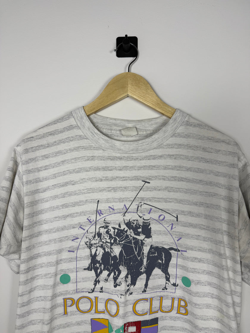 International Polo Club Striped Graphic Tee