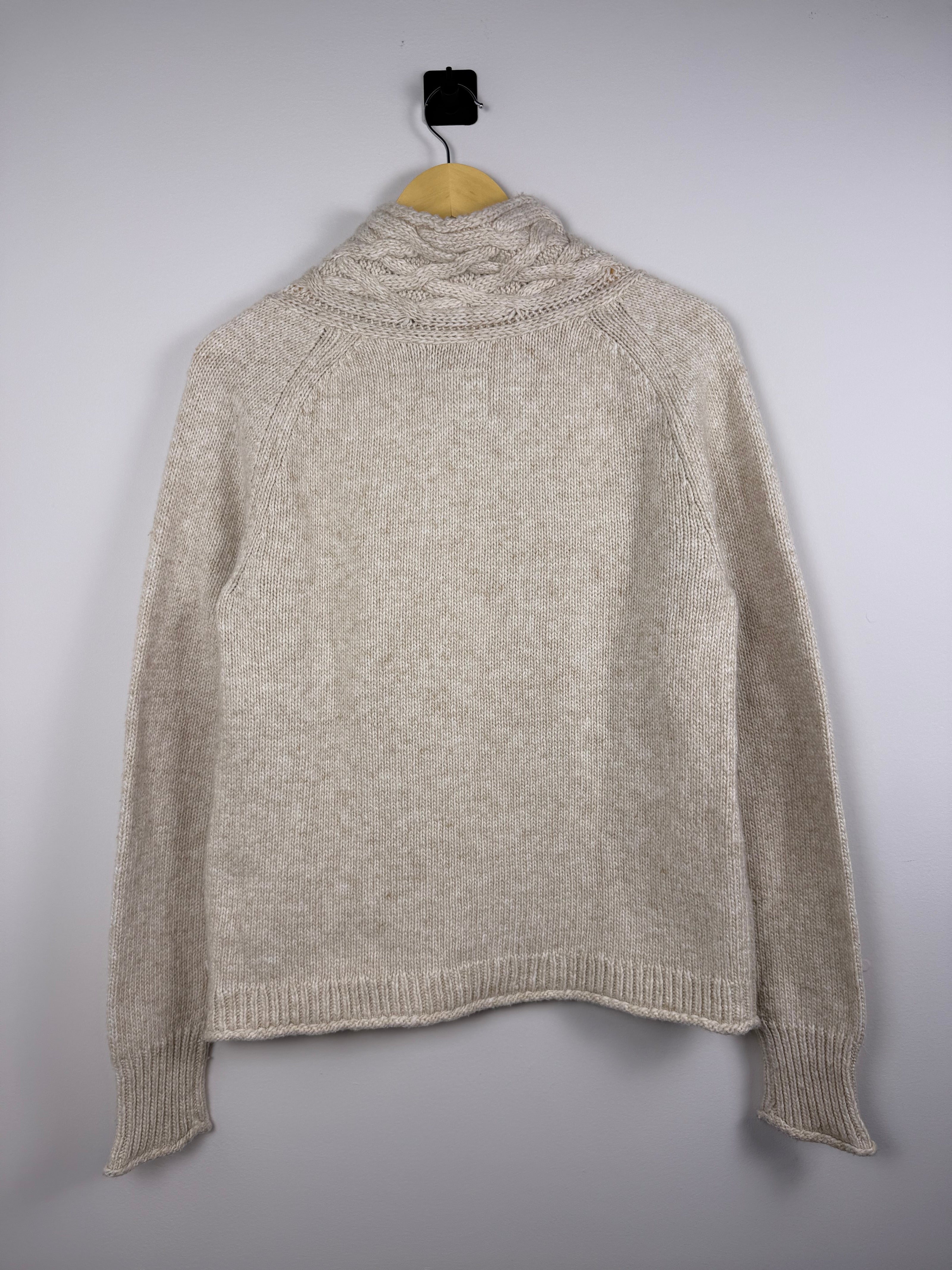 REI Beige Knit Full Zip Sweater