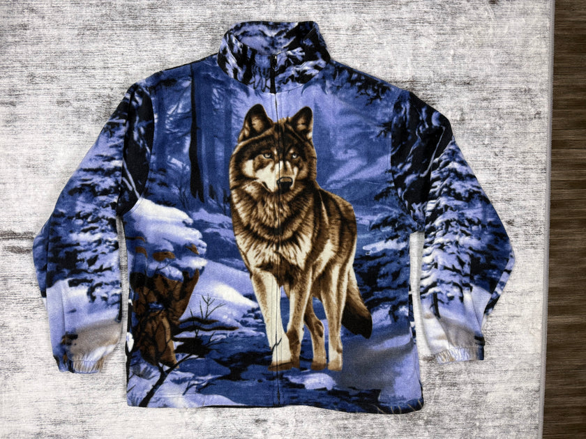 Wolf All Over Print Full Zip Fleece