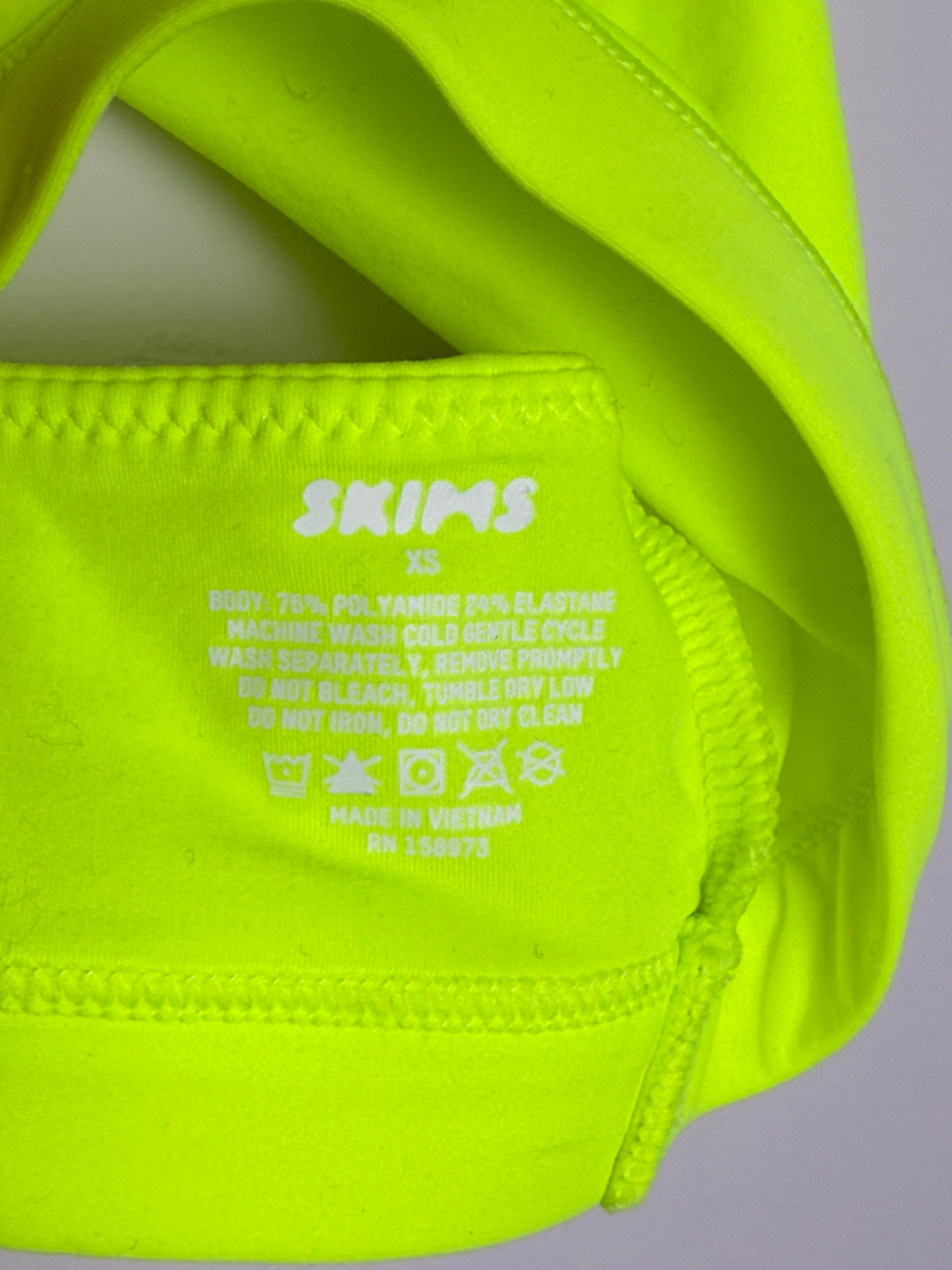 Skims Neon Yellow Racerback Bathing Suit Top