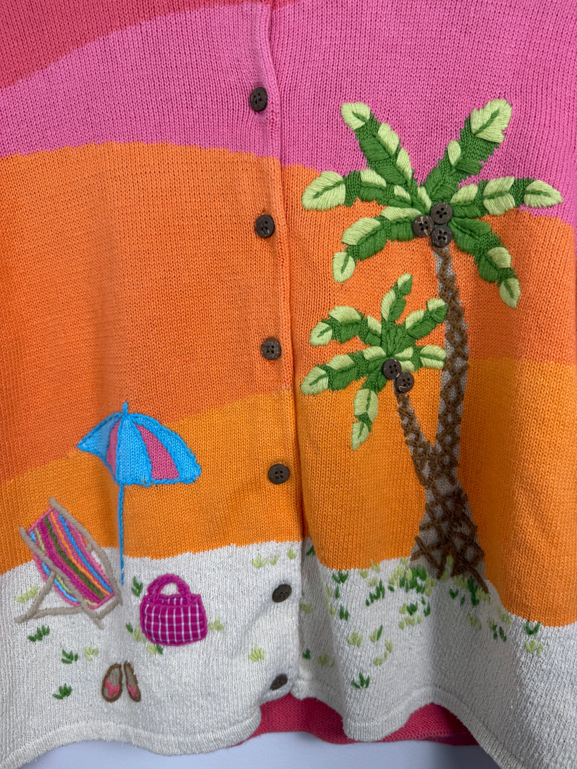 Casual Living Granny Coastal Palm Tree Sweater
