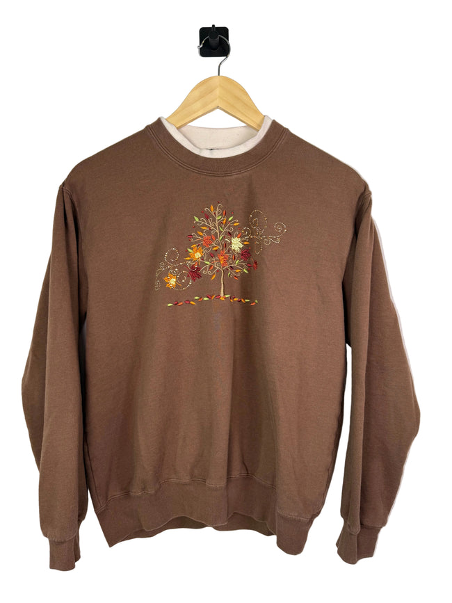 Fall Double Collar Brown Sweater