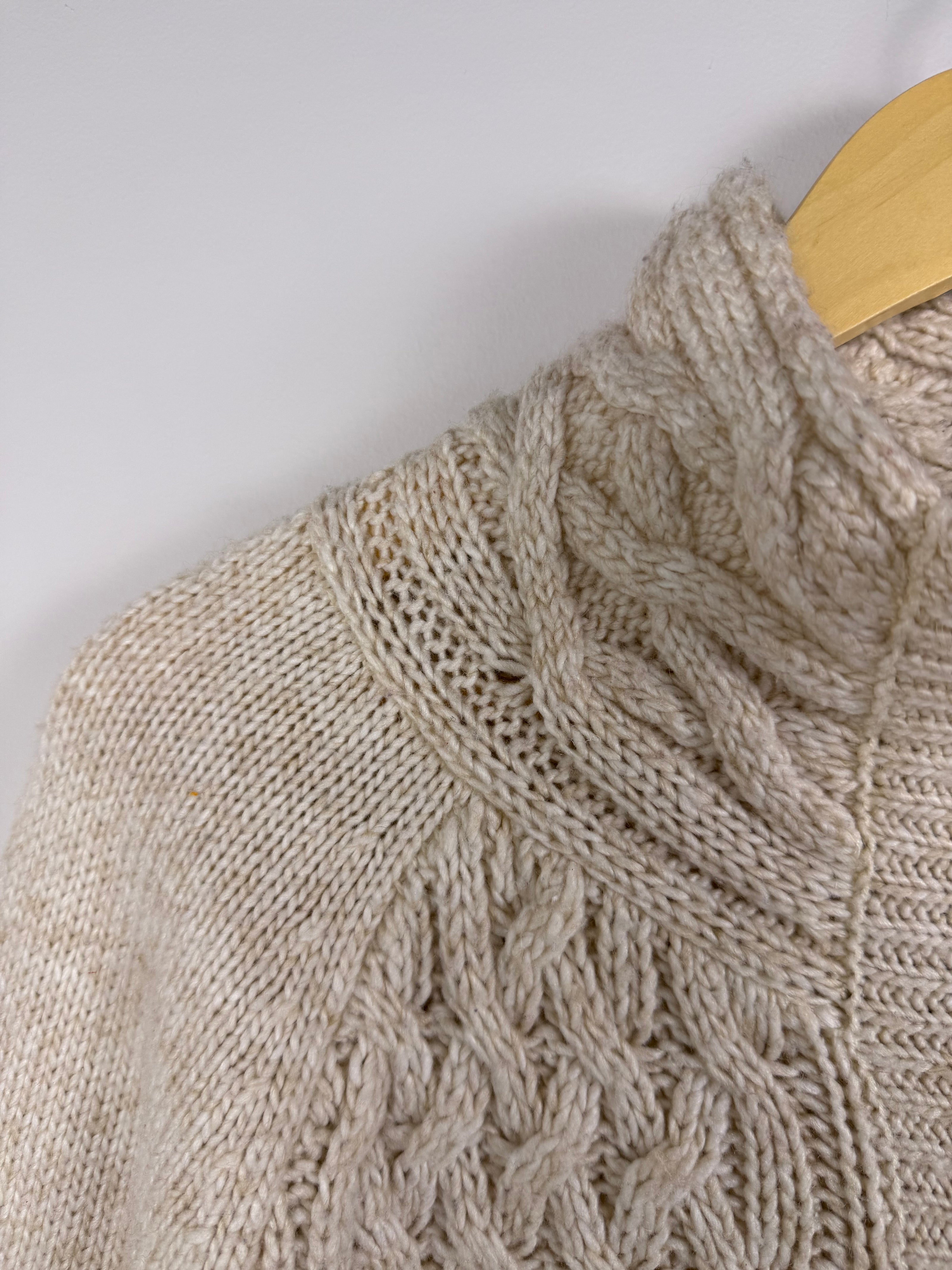 REI Beige Knit Full Zip Sweater