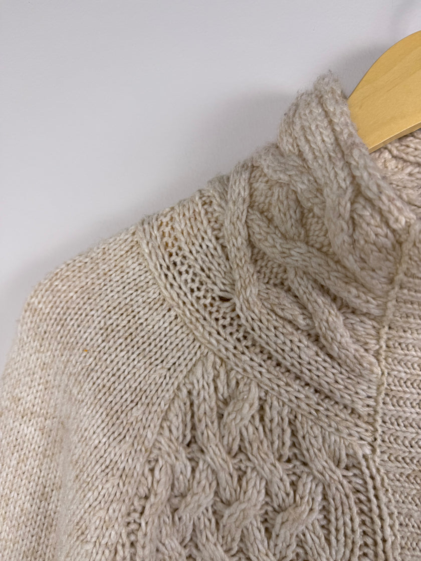 REI Beige Knit Full Zip Sweater