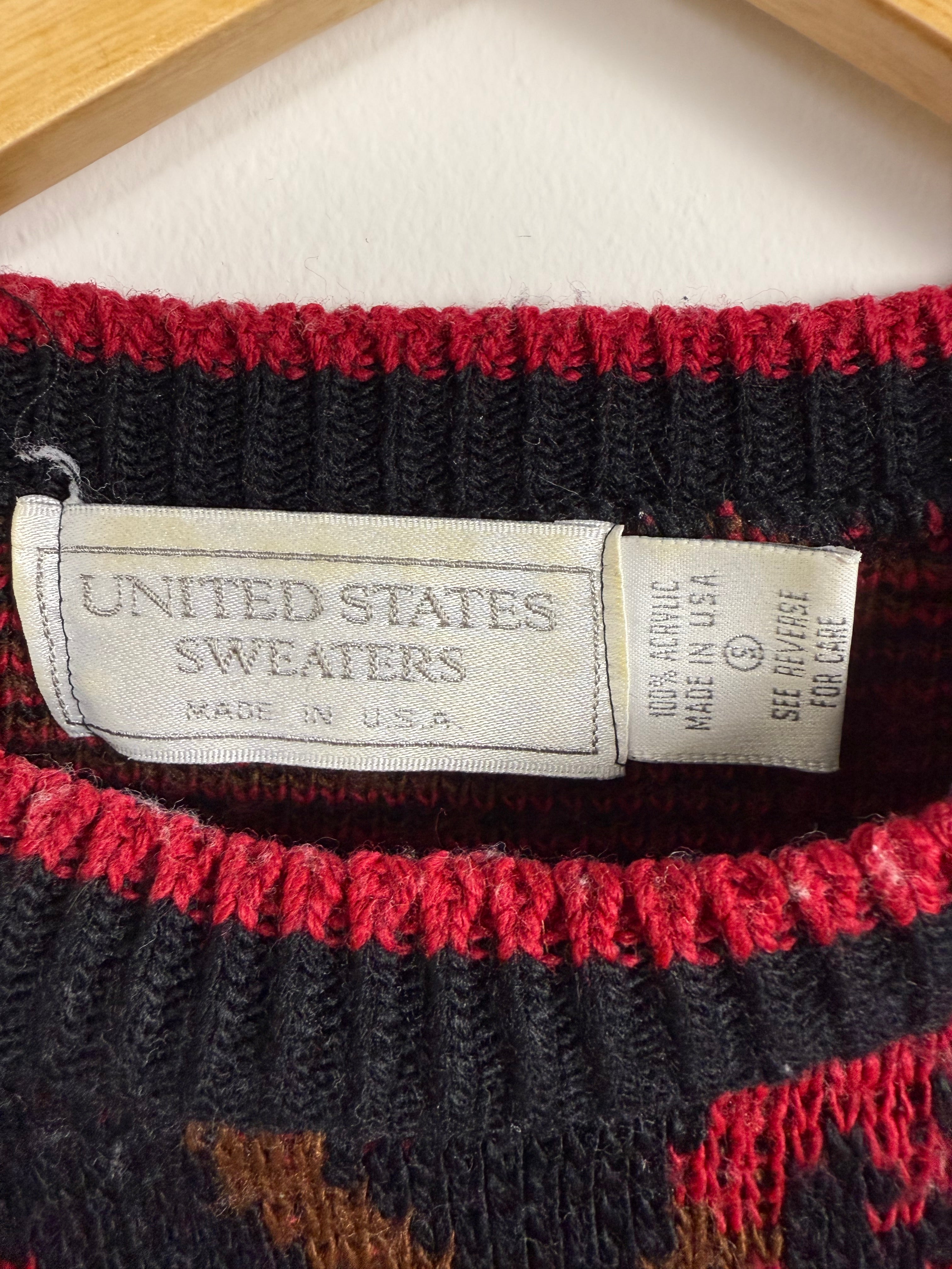 United States Sweaters Floral Granny Knit Sweater