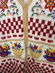 Jantzen Embroidered Granny Floral Picnic Garden Vest