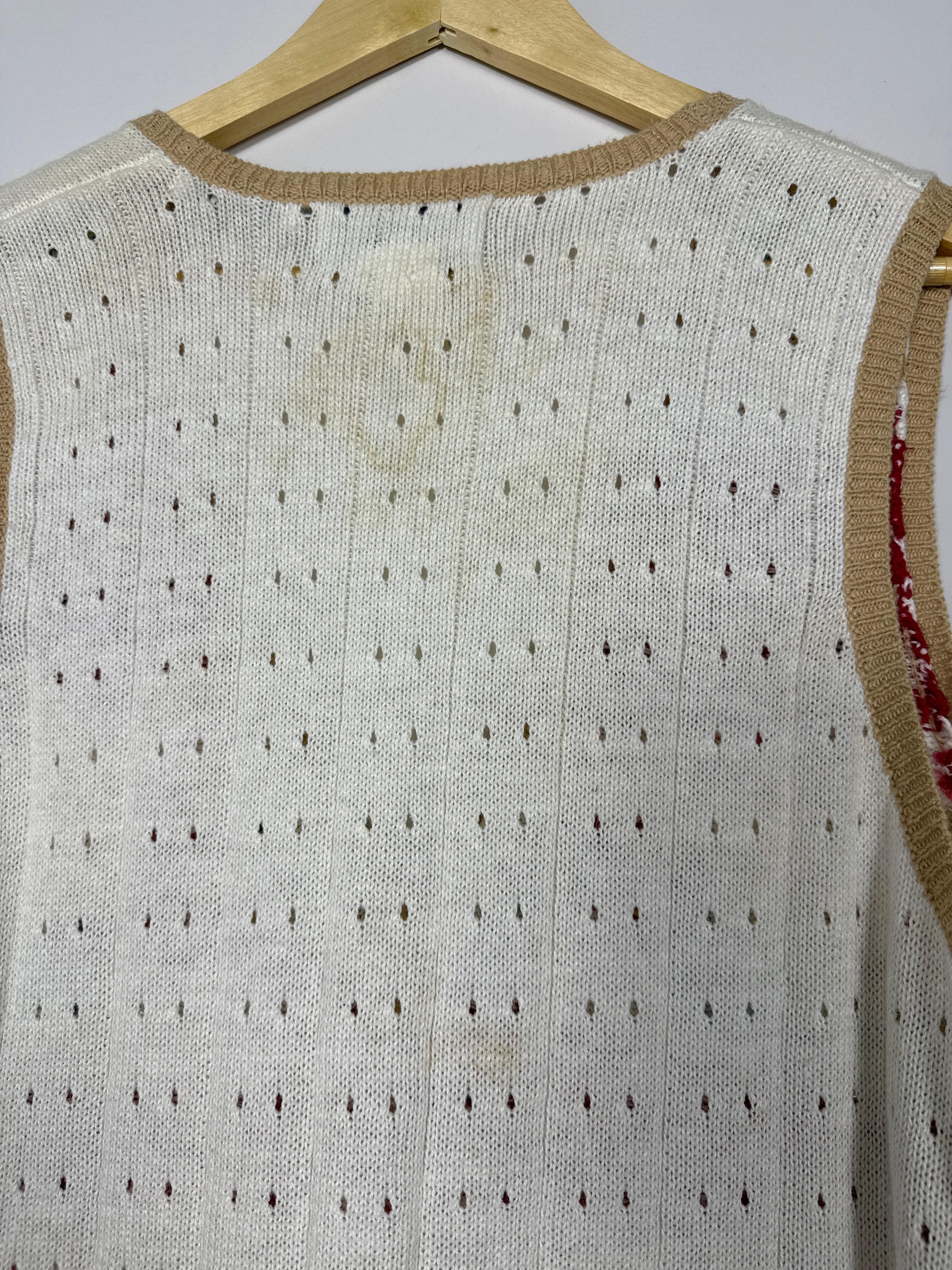 Jantzen Embroidered Granny Floral Picnic Garden Vest