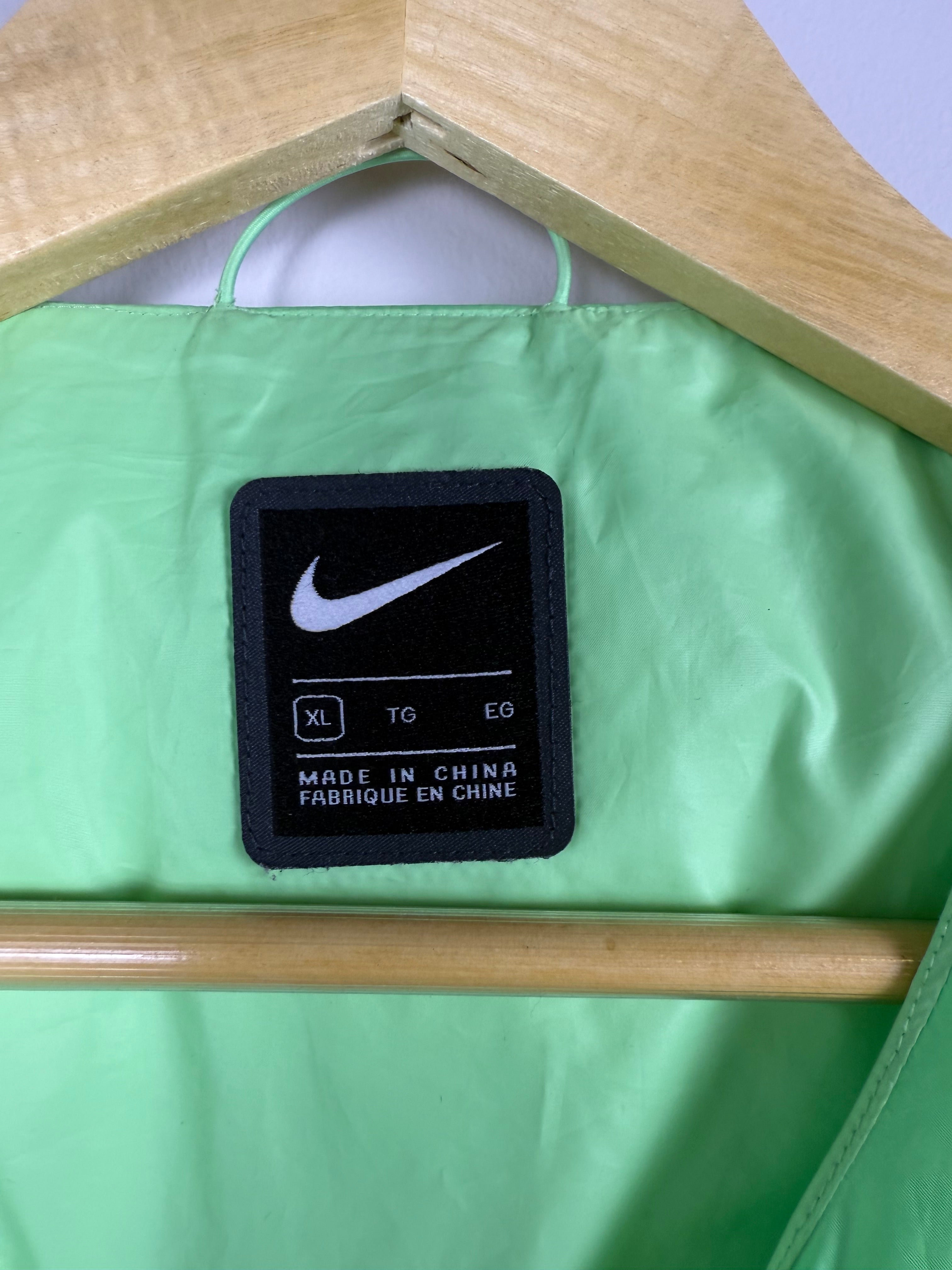 Nike Metallic Neon Green Cropped Puffer Vest