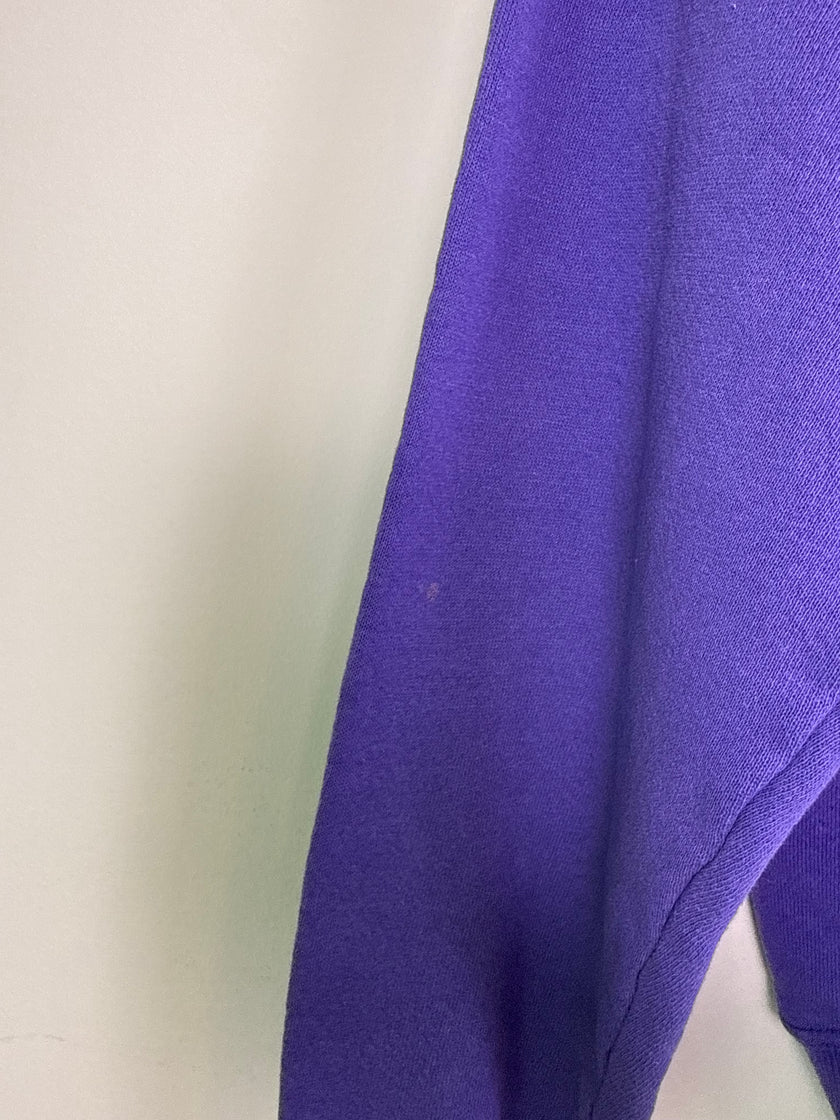 Double Collar Purple Floral Crewneck