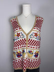 Jantzen Embroidered Granny Floral Picnic Garden Vest