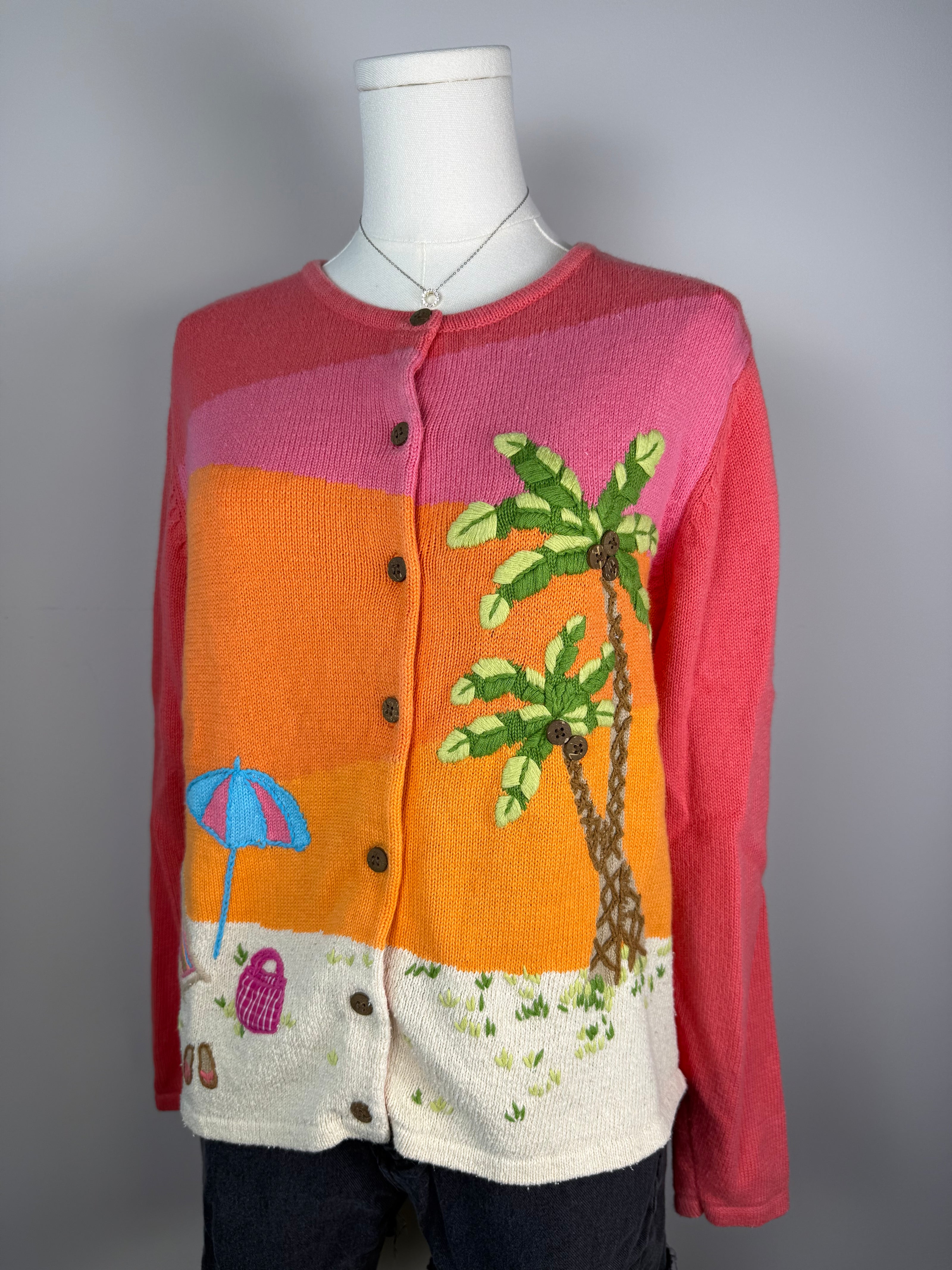 Casual Living Granny Coastal Palm Tree Sweater