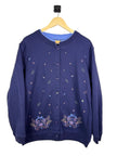 Colorful Embroidered Button-Up Sweater