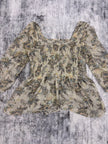 Free People Floral Sheer Blouse