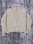 REI Beige Knit Full Zip Sweater