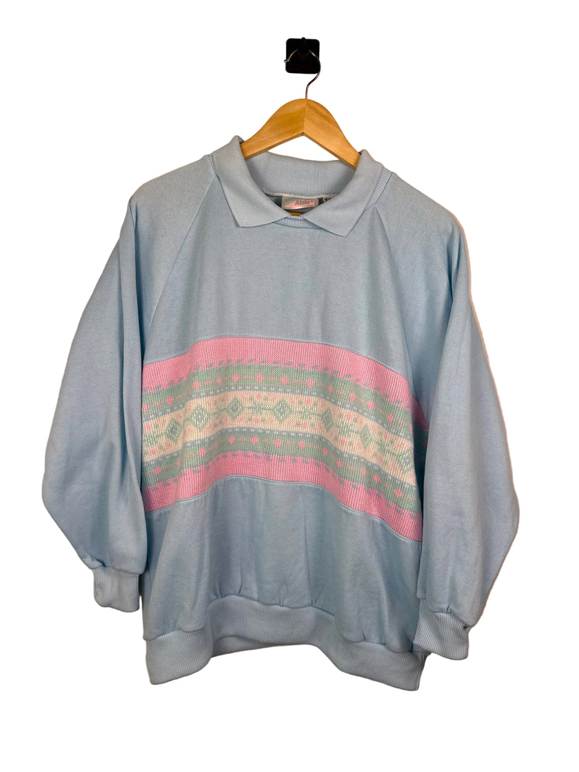 90s Pastel Cottagecore Collared Sweater