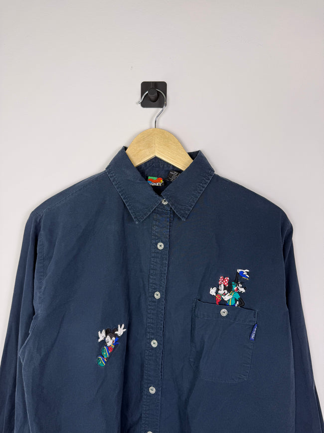 Mickey Mouse Embroidered Button Up