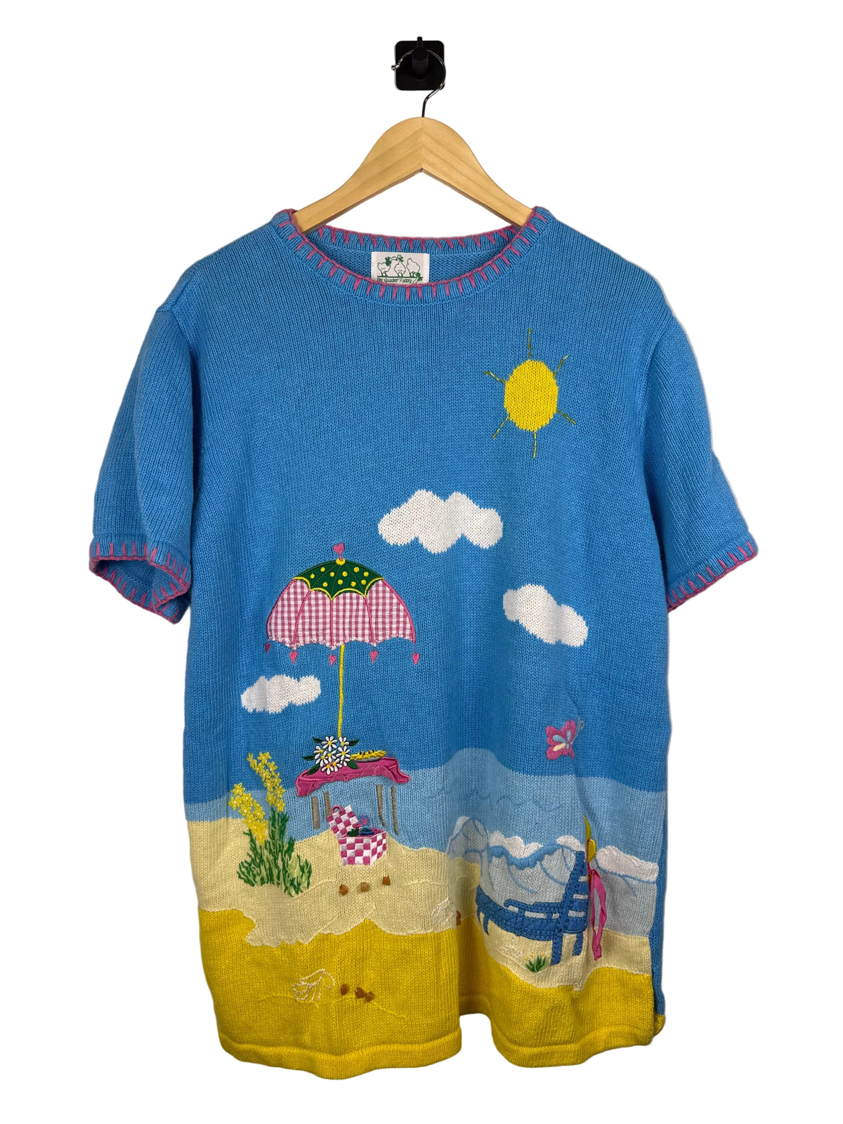 Coastal Quacker Factory Beach Embroidered Sweater