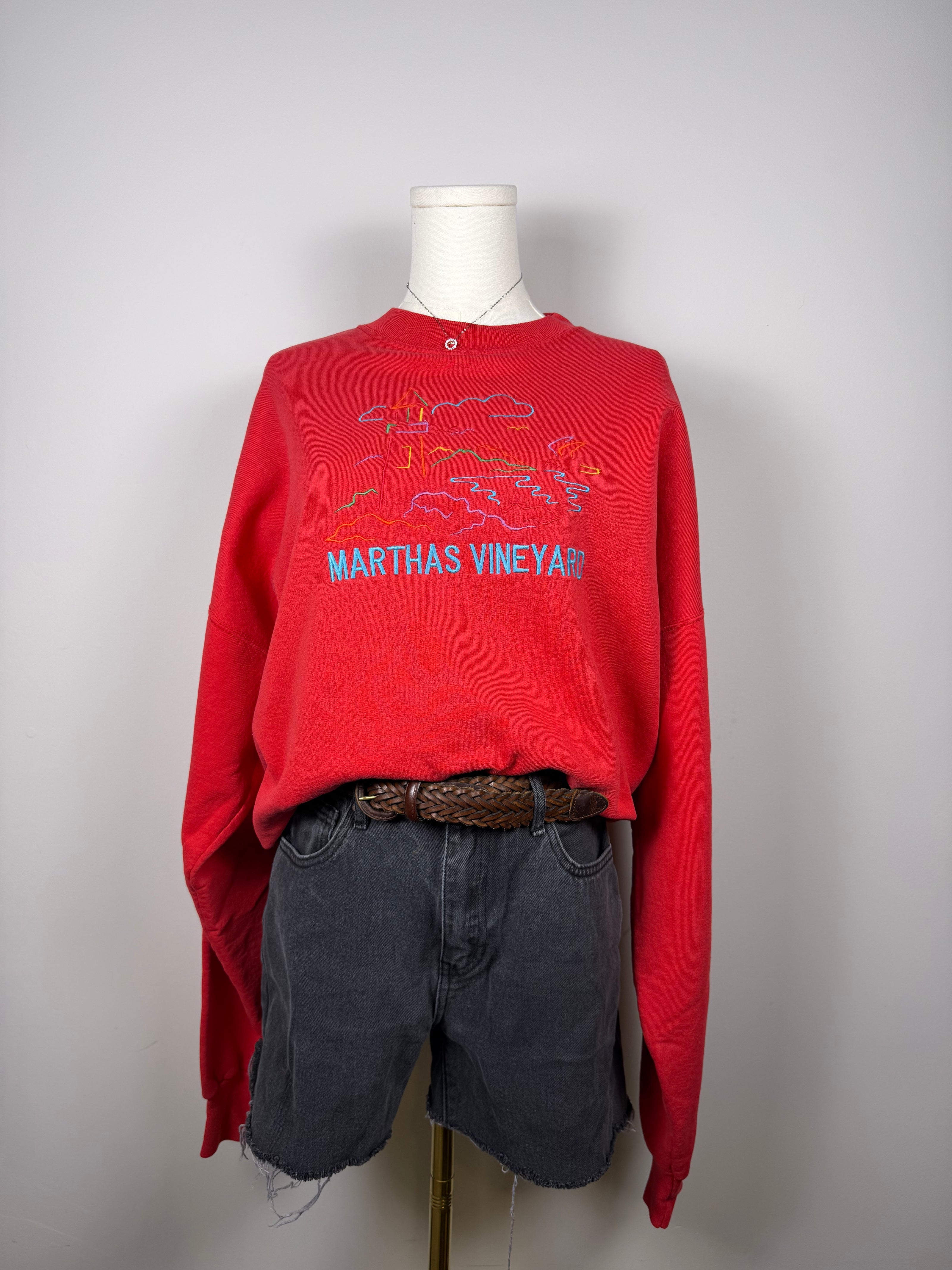 Martha's Vineyard Lighthouse Embroidered Crewneck