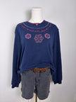 Hasting & Smith Floral Granny Double Collar Crewneck