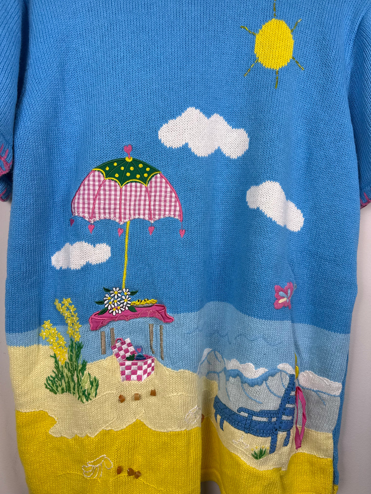 Coastal Quacker Factory Beach Embroidered Sweater
