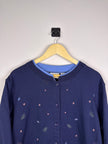 Colorful Embroidered Button-Up Sweater