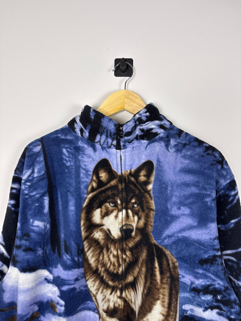 Wolf All Over Print Full Zip Fleece