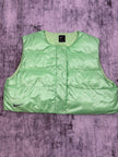 Nike Metallic Neon Green Cropped Puffer Vest