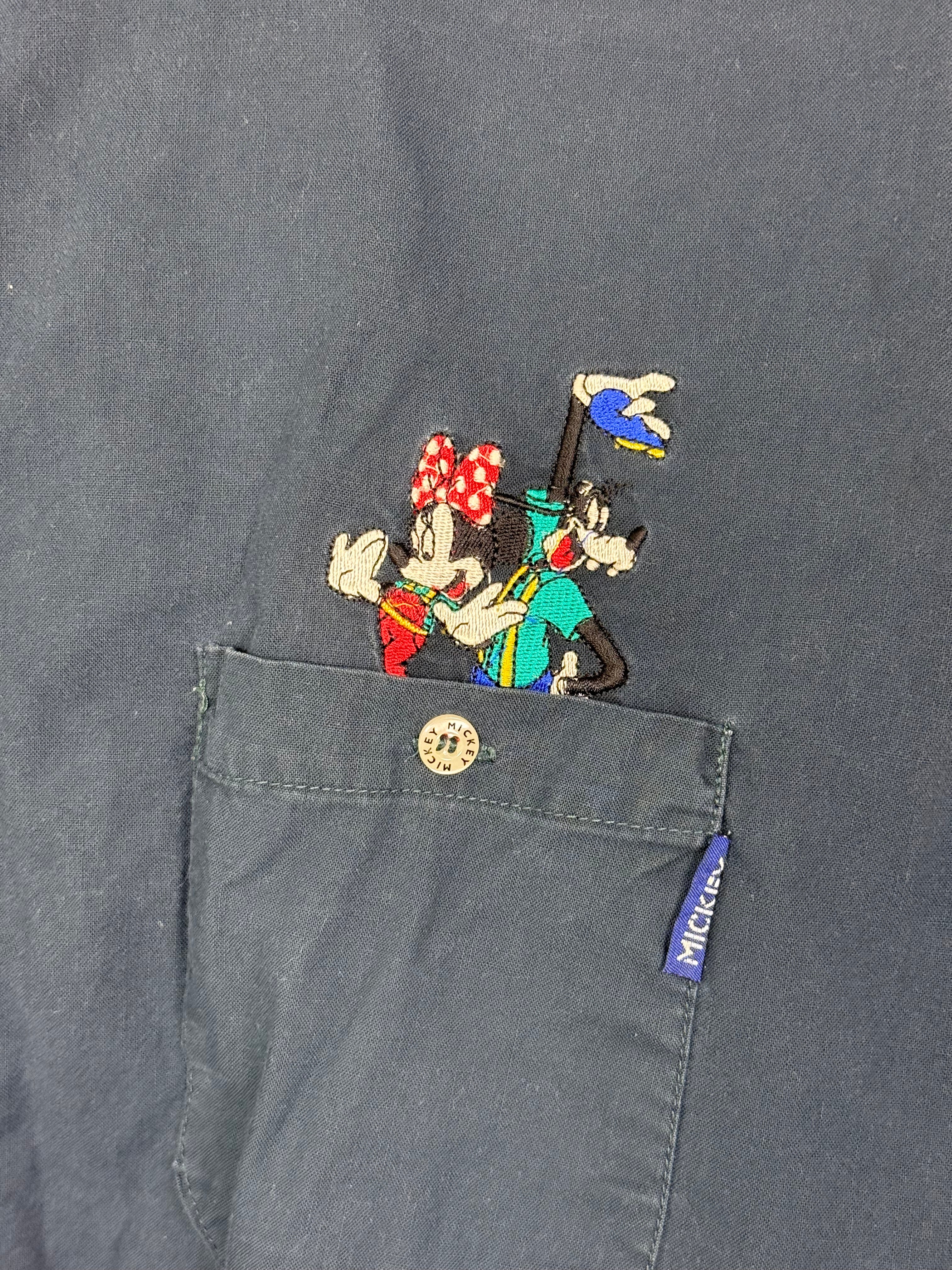Mickey Mouse Embroidered Button Up