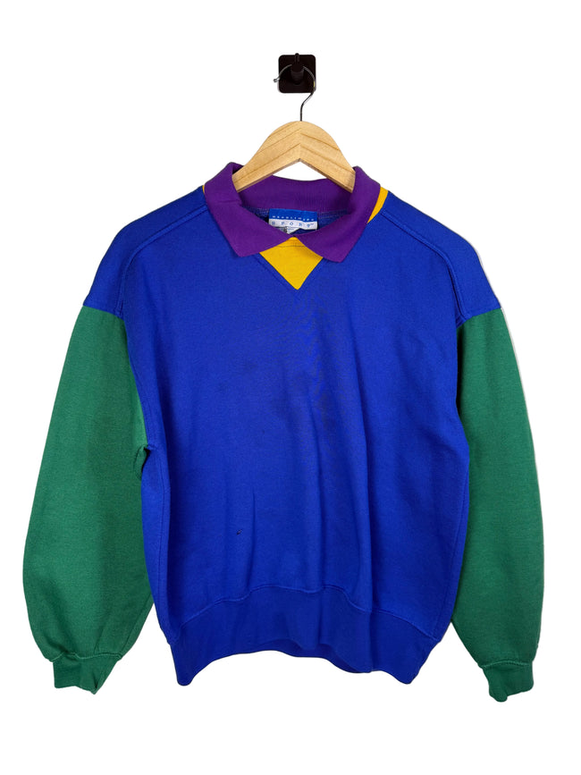 Colorblock Collared Sweatshirt