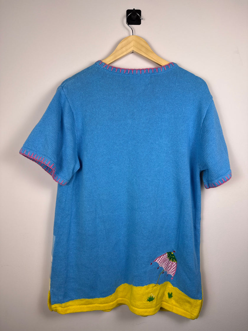 Coastal Quacker Factory Beach Embroidered Sweater